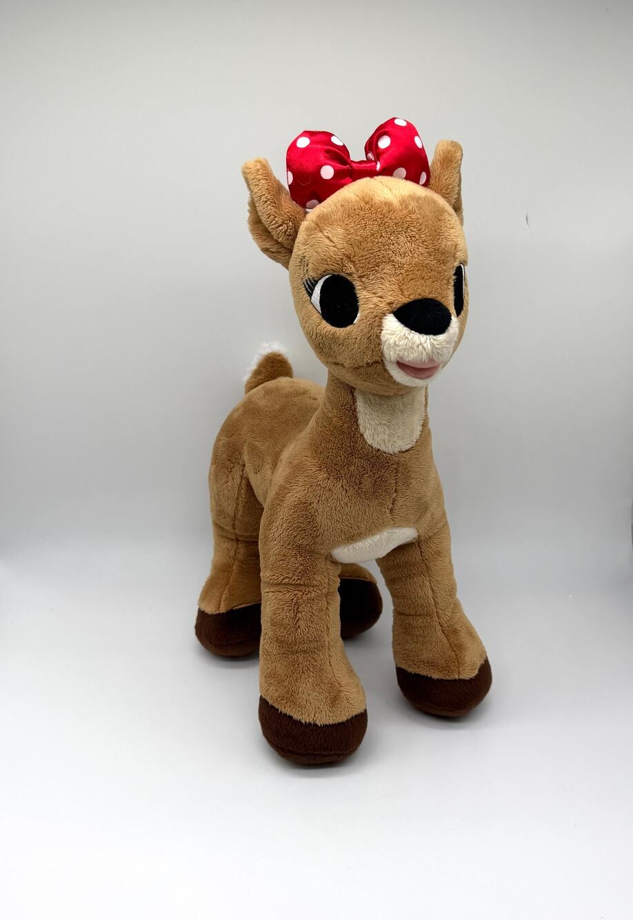 Build A Bear Clarice Rudolph Red Nosed Reindeer Plush Red Polka Dot Bow 16"